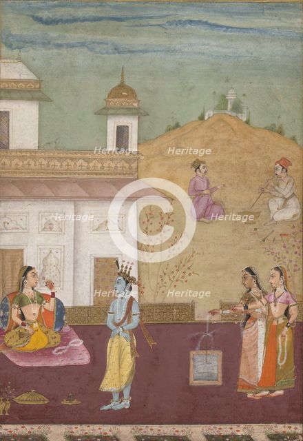 Page from a Dispersed Rasikapriya (Lover's Breviary), 1685. Creator: Nuruddin.