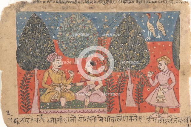 Page from a Dispersed Rasikapriya (Lover's Breviary), ca. 1650. Creator: Unknown.