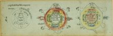 Page from a Manuscript with Diagrams Protecting against Children's Illnesses, 19th century. Creator: Unknown