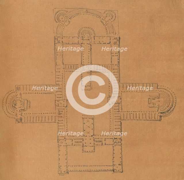 Page from a Scrapbook containing Drawings and Several Prints of Architecture, Int..., ca. 1800-1850. Creators: Workshop of Charles Percier, Workshop of Pierre François Léonard Fontaine.