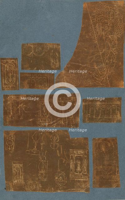 Page from a Scrapbook containing Drawings and Several Prints of Architecture, Int..., ca. 1800-1850. Creators: Workshop of Charles Percier, Workshop of Pierre François Léonard Fontaine.