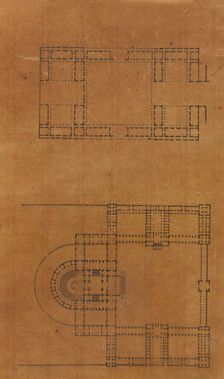 Page from a Scrapbook containing Drawings and Several Prints of Architecture, Int..., ca. 1800-1850. Creators: Workshop of Charles Percier, Workshop of Pierre François Léonard Fontaine