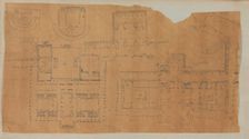 Page from a Scrapbook containing Drawings and Several Prints of Architecture, Int..., ca. 1800-1850. Creators: Workshop of Charles Percier, Workshop of Pierre François Léonard Fontaine