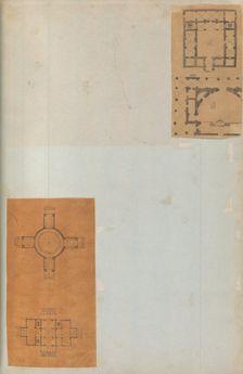 Page from a Scrapbook containing Drawings and Several Prints of Architecture, Int..., ca. 1800-1850. Creators: Workshop of Charles Percier, Workshop of Pierre François Léonard Fontaine