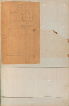 Page from a Scrapbook containing Drawings and Several Prints of Architecture, Int..., ca. 1800-1850. Creators: Workshop of Charles Percier, Workshop of Pierre François Léonard Fontaine
