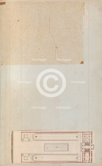 Page from a Scrapbook containing Drawings and Several Prints of Architecture, Int..., ca. 1800-1850. Creators: Workshop of Charles Percier, Workshop of Pierre François Léonard Fontaine.