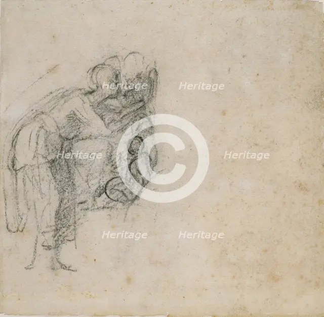 Page from a Sketch Book: A Woman in black, c1490-1560. Artist: Michelangelo Buonarroti.