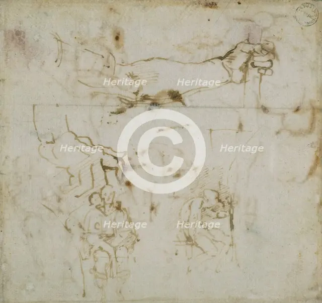 Page from a Sketch Book, c1490-1560. Artist: Michelangelo Buonarroti.