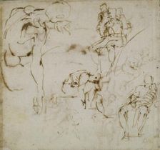 Page from a Sketch Book, c1490-1560. Artist: Michelangelo Buonarroti
