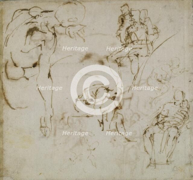 Page from a Sketch Book, c1490-1560. Artist: Michelangelo Buonarroti.