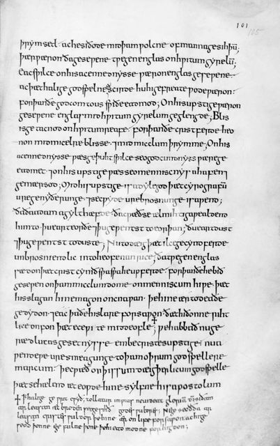 Page from Aelfric's first book of homilies, 990. Creator: Unknown.