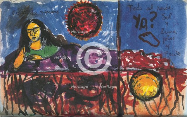 Page from Frida Kahlo's diary. Creator: Kahlo, Frida (1907-1954).