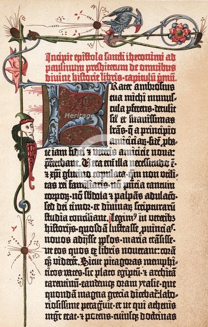 Page from Gutenberg's Bible, c1455. Artist: Johannes Gutenberg