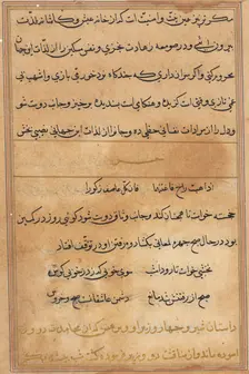 Page from Tales of a Parrot (Tuti-nama): text page, c. 1560. Creator: Unknown