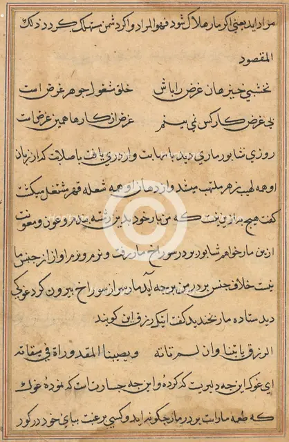 Page from Tales of a Parrot (Tuti-nama): text page, c. 1560. Creator: Unknown.