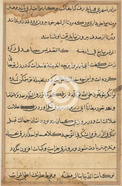Page from Tales of a Parrot (Tuti-nama): text page, c. 1560. Creator: Unknown.