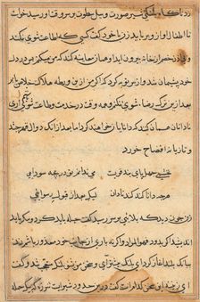 Page from Tales of a Parrot (Tuti-nama): text page, c. 1560. Creator: Unknown