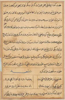 Page from Tales of a Parrot (Tuti-nama): text page, c. 1560. Creator: Unknown