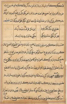 Page from Tales of a Parrot (Tuti-nama): text page, c. 1560. Creator: Unknown