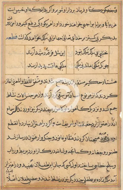 Page from Tales of a Parrot (Tuti-nama): text page, c. 1560. Creator: Unknown.