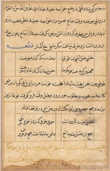 Page from Tales of a Parrot (Tuti-nama): text page, c. 1560. Creator: Unknown