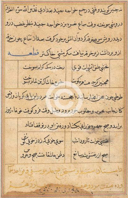 Page from Tales of a Parrot (Tuti-nama): text page, c. 1560. Creator: Unknown.