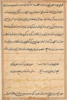 Page from Tales of a Parrot (Tuti-nama): text page, c. 1560. Creator: Unknown