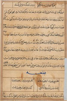 Page from Tales of a Parrot (Tuti-nama): text page, c. 1560. Creator: Unknown