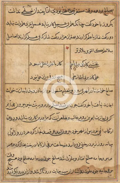 Page from Tales of a Parrot (Tuti-nama): text page, c. 1560. Creator: Unknown.