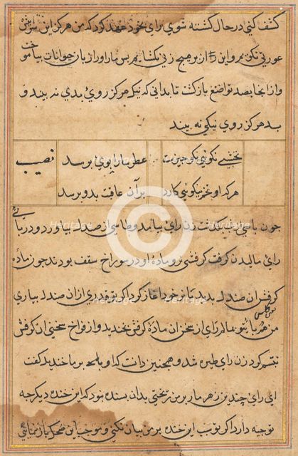 Page from Tales of a Parrot (Tuti-nama): text page, c. 1560. Creator: Unknown.