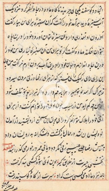 Page from Tales of a Parrot (Tuti-nama): text page, c. 1560. Creator: Unknown.