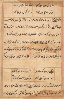 Page from Tales of a Parrot (Tuti-nama): text page, c. 1560. Creator: Unknown