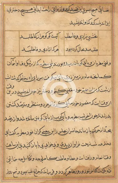 Page from Tales of a Parrot (Tuti-nama): text page, c. 1560. Creator: Unknown.