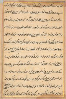 Page from Tales of a Parrot (Tuti-nama): text page, c. 1560. Creator: Unknown