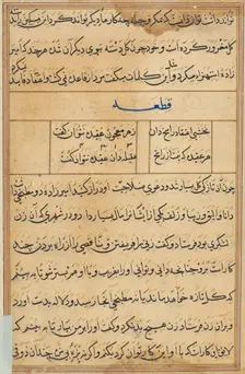 Page from Tales of a Parrot (Tuti-nama): text page, c. 1560. Creator: Unknown