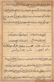 Page from Tales of a Parrot (Tuti-nama): text page, c. 1560. Creator: Unknown