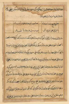 Page from Tales of a Parrot (Tuti-nama): text page, c. 1560. Creator: Unknown