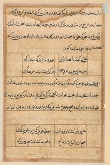 Page from Tales of a Parrot (Tuti-nama): text page, c. 1560. Creator: Unknown