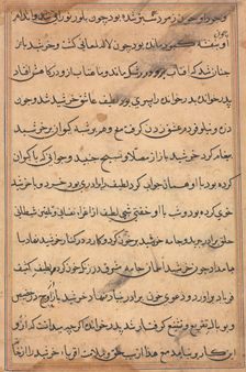 Page from Tales of a Parrot (Tuti-nama): text page, c. 1560. Creator: Unknown
