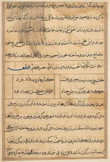 Page from Tales of a Parrot (Tuti-nama): text page, c. 1560. Creator: Unknown