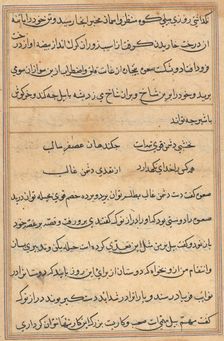Page from Tales of a Parrot (Tuti-nama): text page, c. 1560. Creator: Unknown
