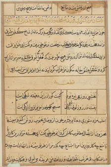 Page from Tales of a Parrot (Tuti-nama): text page, c. 1560. Creator: Unknown