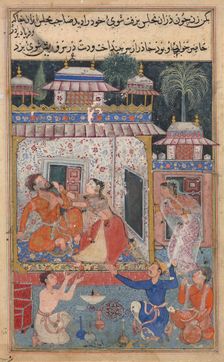 Page from Tales of a Parrot (Tuti-nama): text page, c. 1560. Creator: Unknown