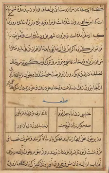 Page from Tales of a Parrot (Tuti-nama): text page, c. 1560. Creator: Unknown