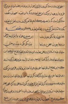 Page from Tales of a Parrot (Tuti-nama): text page, c. 1560. Creator: Unknown