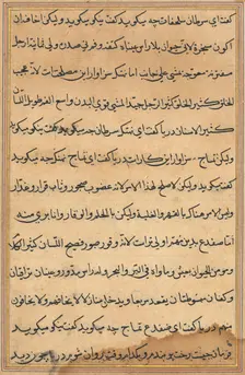 Page from Tales of a Parrot (Tuti-nama): text page, c. 1560. Creator: Unknown