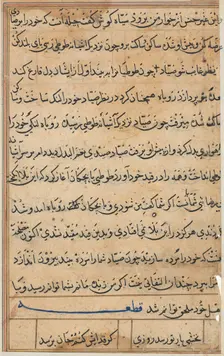Page from Tales of a Parrot (Tuti-nama): text page, c. 1560. Creator: Unknown