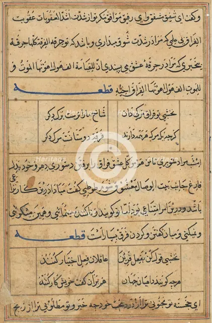 Page from Tales of a Parrot (Tuti-nama): text page, c. 1560. Creator: Unknown.