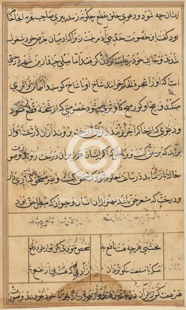 Page from Tales of a Parrot (Tuti-nama): text page, c. 1560. Creator: Unknown.