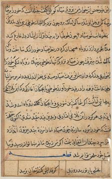 Page from Tales of a Parrot (Tuti-nama): text page, c. 1560. Creator: Unknown